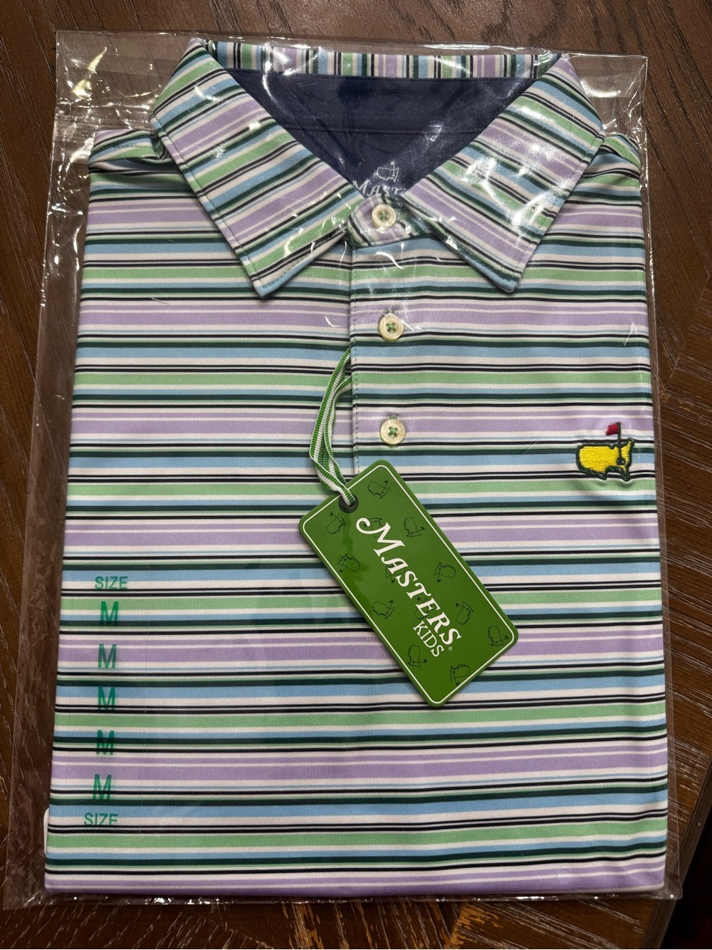 Masters Kids Striped Shirt Sleeve Polo New With Tags 2026 Size Medium Augusta GA